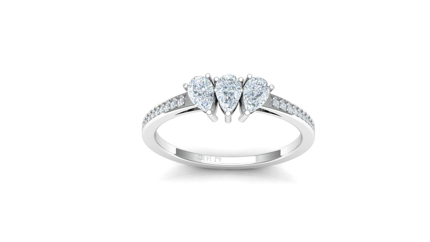 Two-Tone Marquise Cluster Bypass Diamond Ring