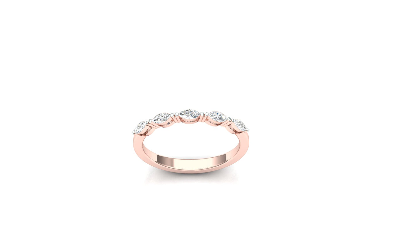 Two-Tone Five-Stone Marquise Diamond Band