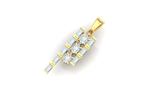 Elegant Cascading Square CVD Diamond Pendant