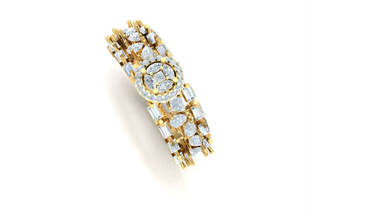 CVD Diamond Wide Floral Cluster Dome Ring