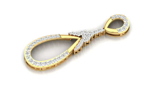 Two-Tone Double Frame Pave Diamond Teardrop Pendant