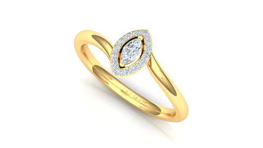 Two-Tone Pave Heart Accented Diamond Ring