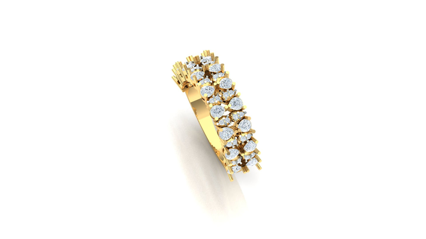 CVD Diamond Wide Two-Row Split Band Ring