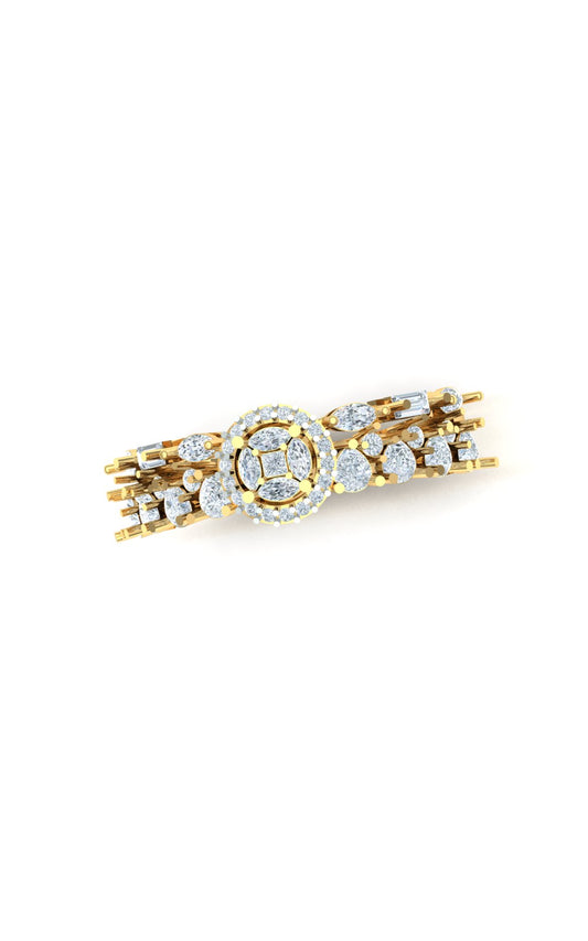 CVD Diamond Central Solitaire Cluster Ring