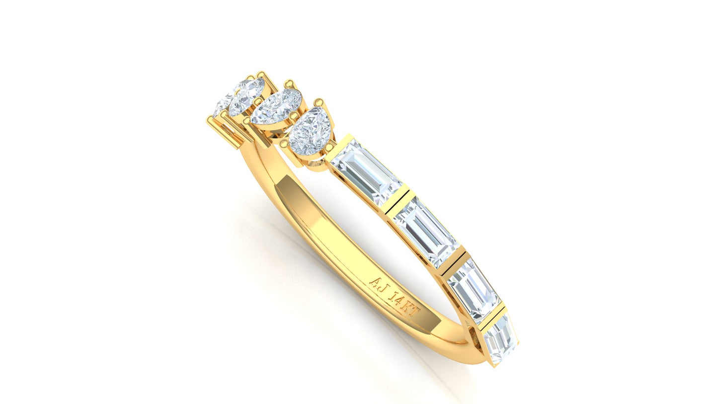 CVD Diamond Wide Channel Band Ring