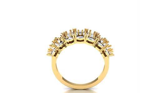 CVD Diamond Floral Petal Cluster Ring