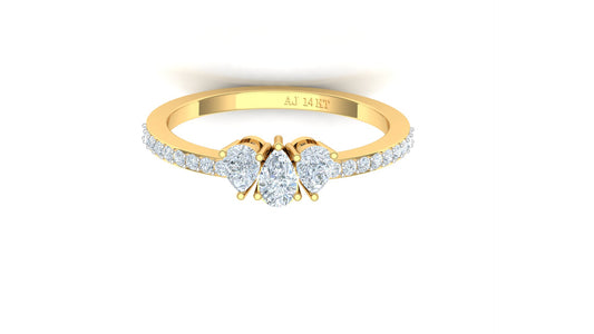 Two-Tone Marquise Diamond Cluster Ring