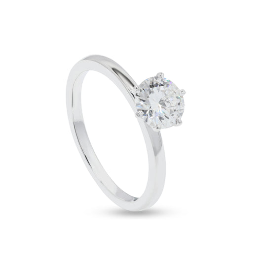 2 Ct Solitaire Lab Grown Diamond Ring 14k Yellow Gold