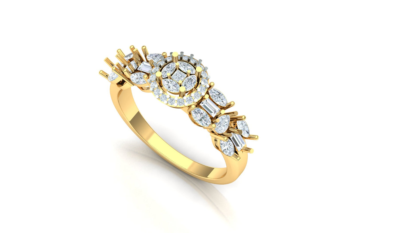 CVD Diamond Central Oval Halo Cluster Ring
