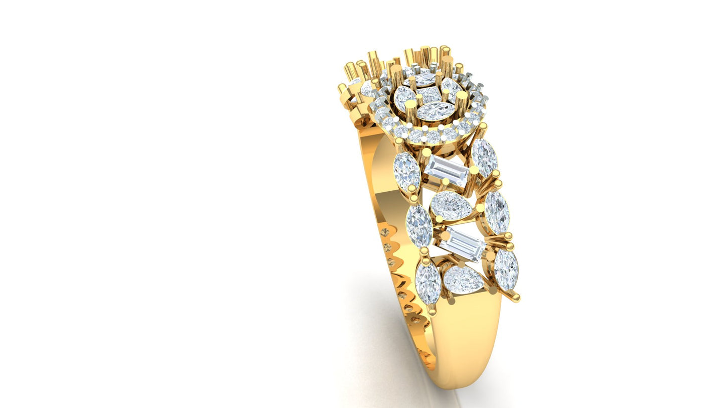 CVD Diamond Central Hexagonal Cluster Ring