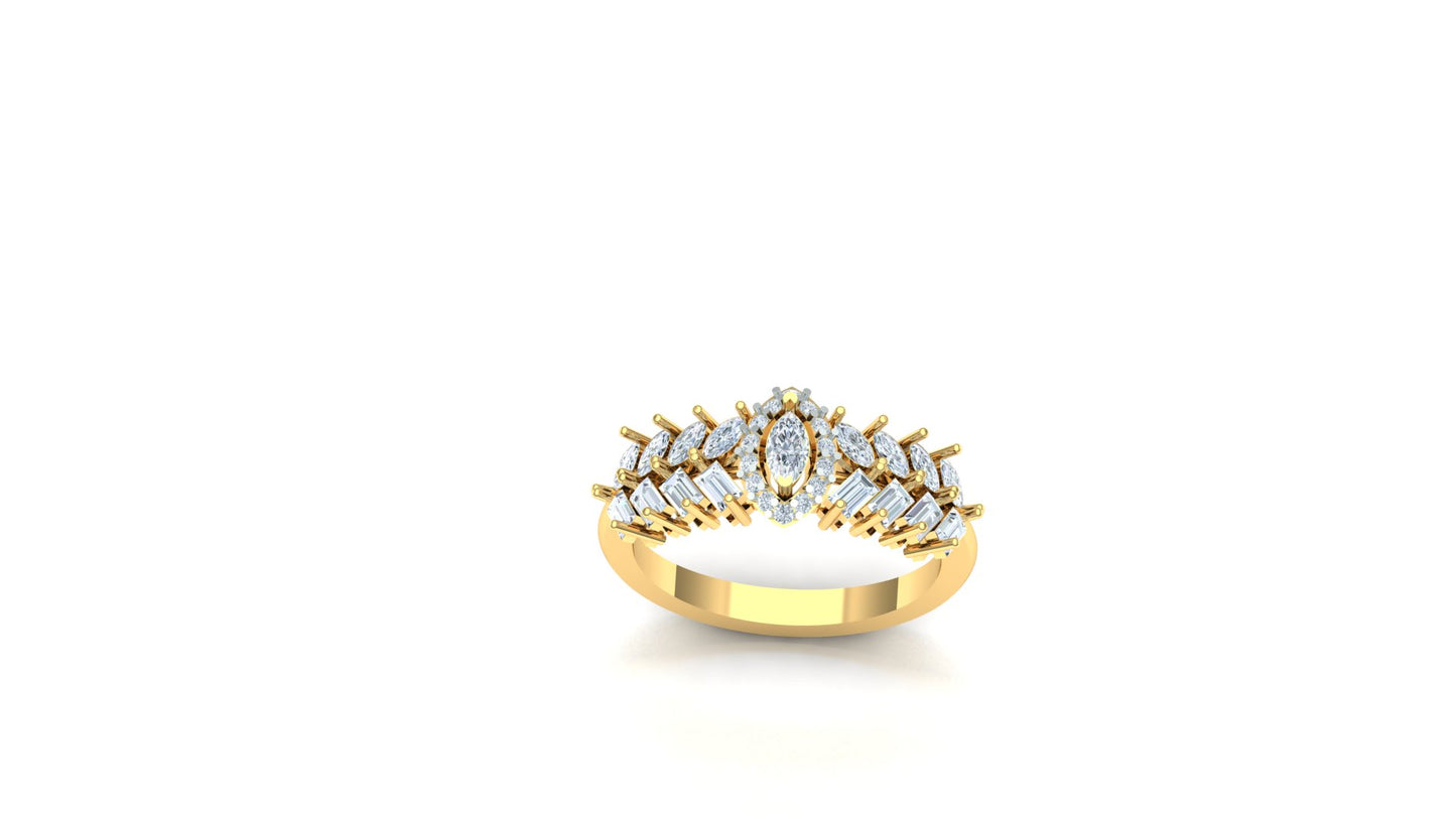 CVD Diamond Wide Tiered Marquise Cluster Ring ST-2456 (B)