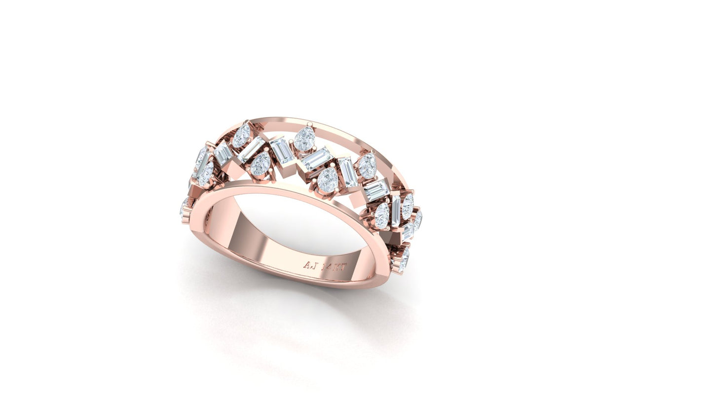 CVD Diamond Abstract Spiral Band Ring