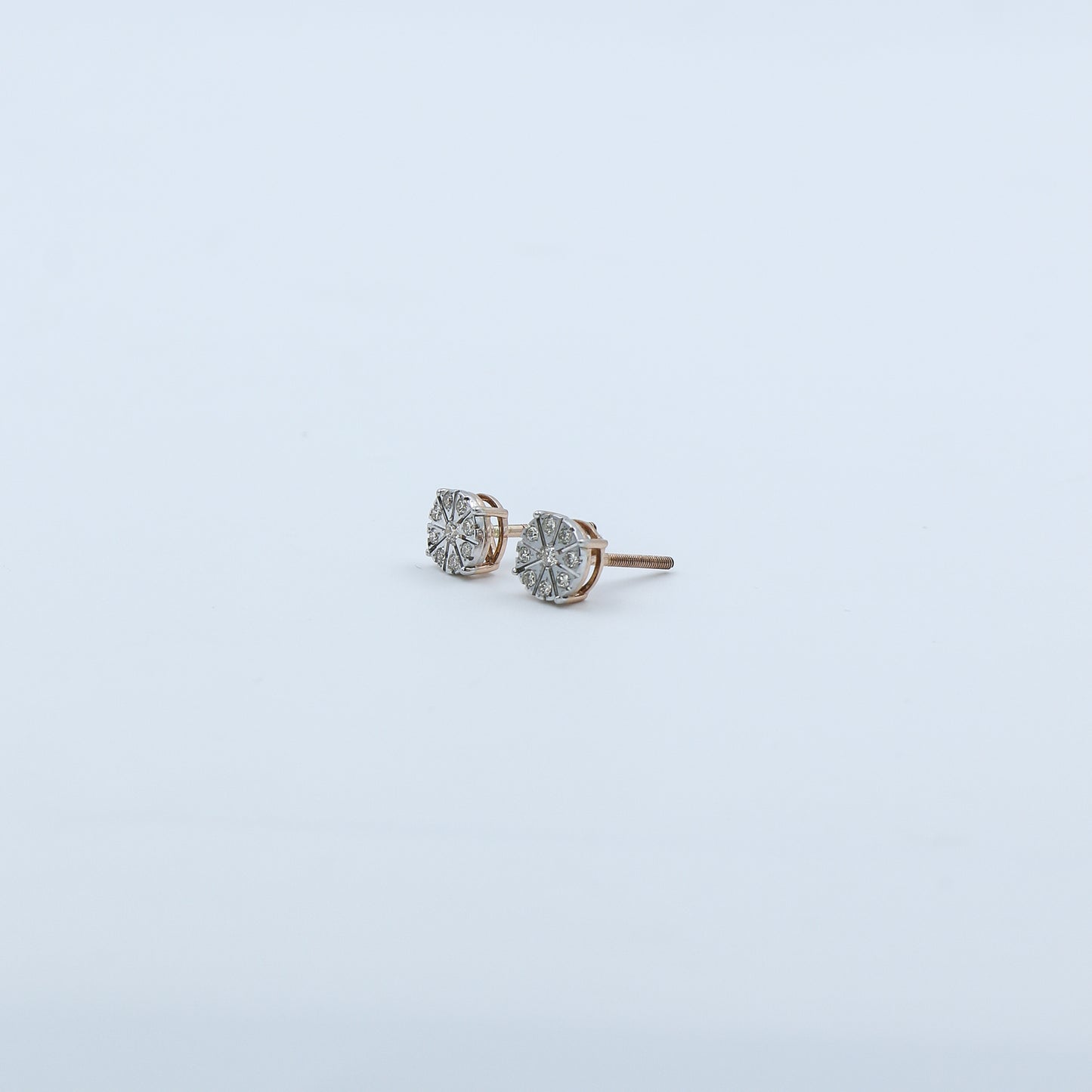 Diamond Compass Star Stud Earrings