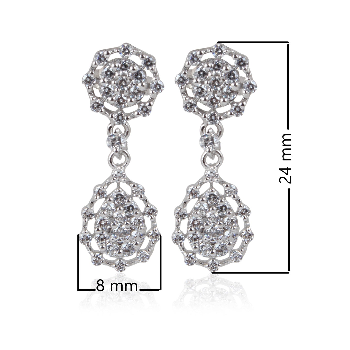 White Gold Dangle Earrings By Anirudh Jewels