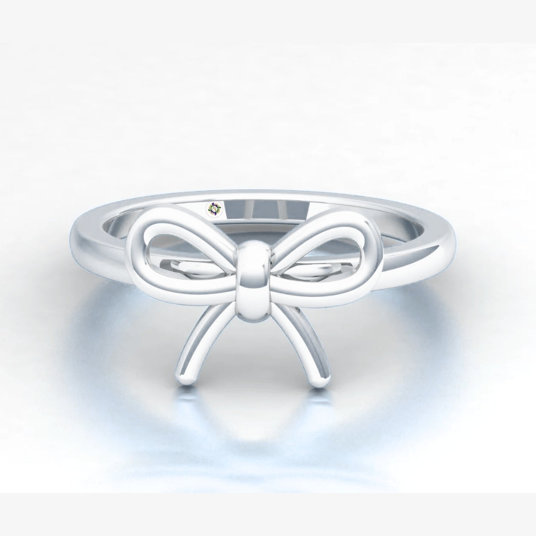 Minimalist Golden Bow Ring By Anirudh Jewels