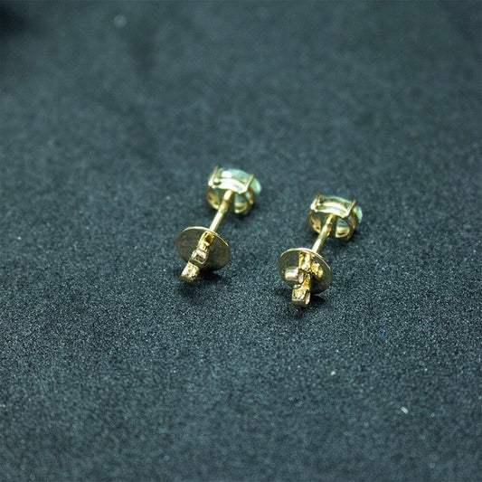 Yellow Gold Bezel-Set Tourmaline Stud Earrings