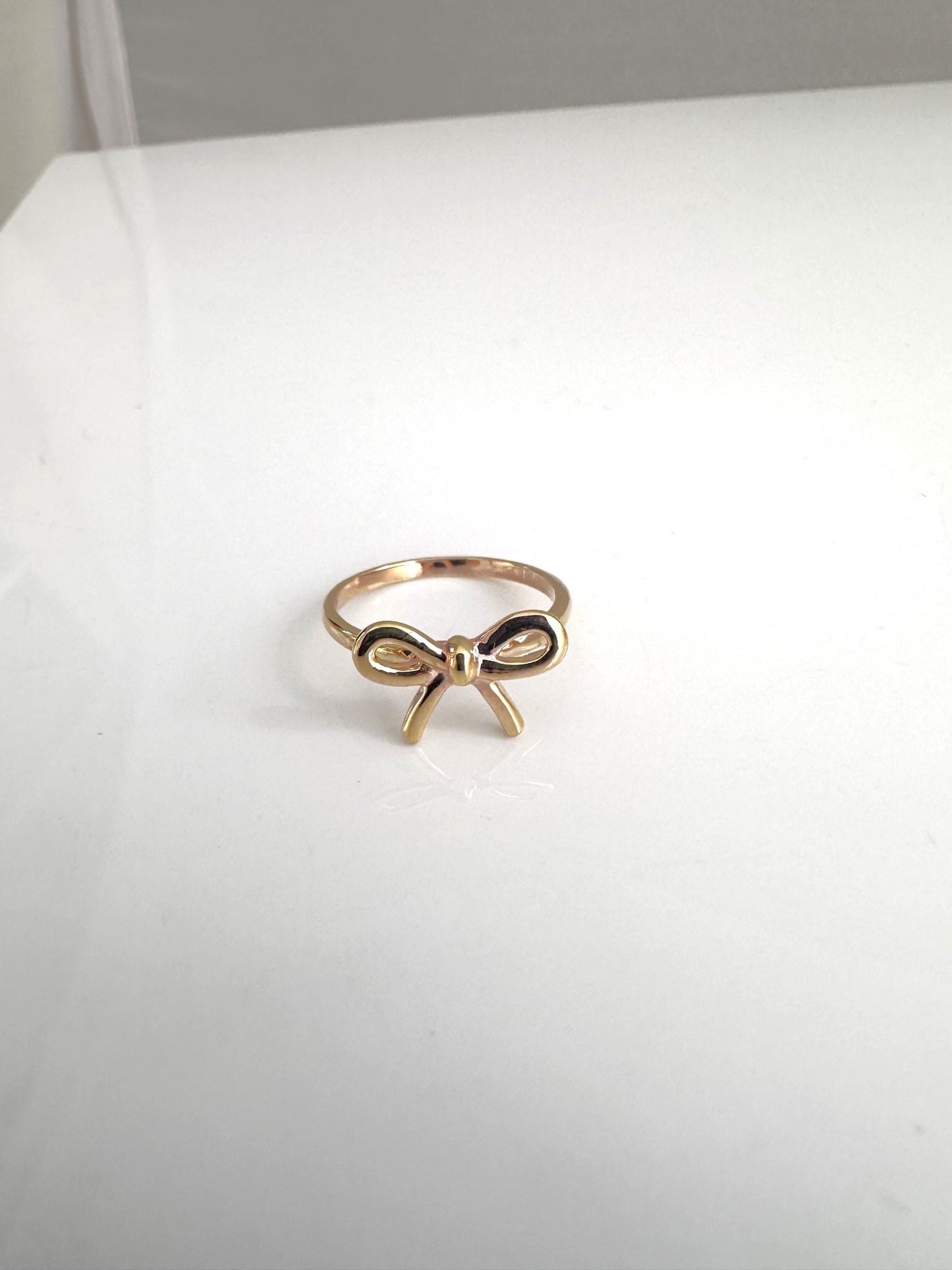 Minimalist Golden Bow Ring By Anirudh Jewels