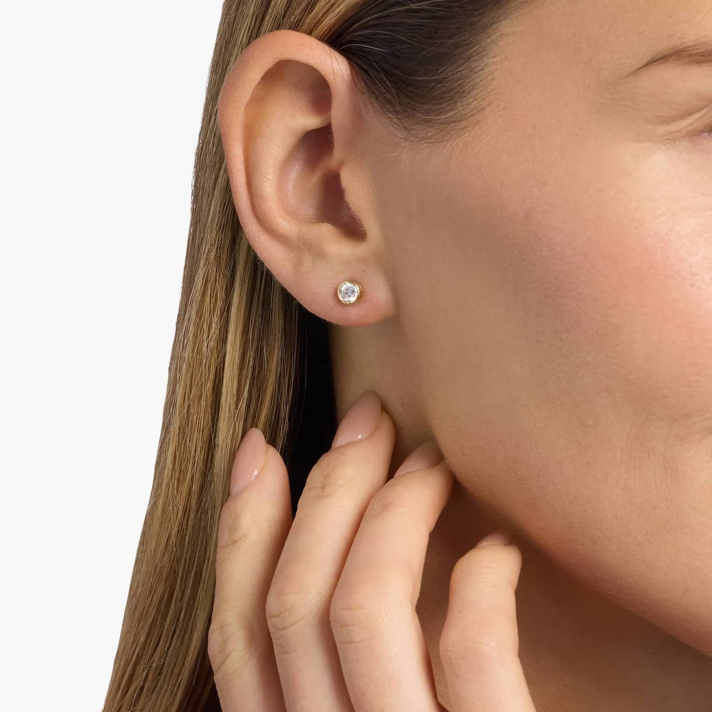 CVD EF-VVS1 0.5 Ct Diamond Halo Circle Stud Earrings