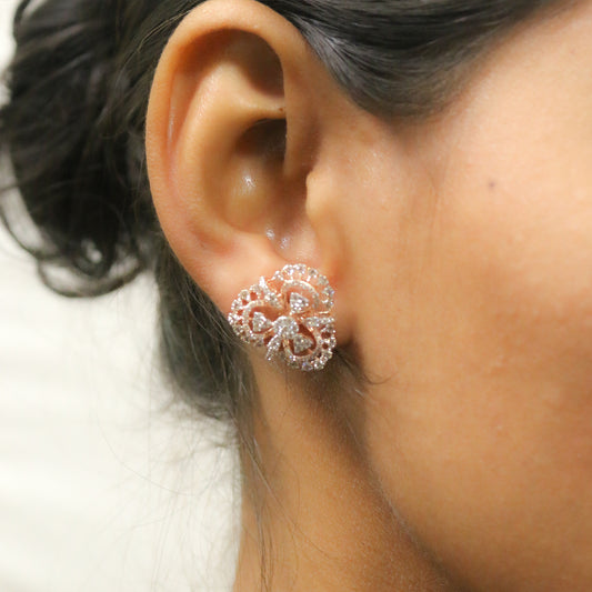 Diamond Filigree Chandelier Stud Earrings