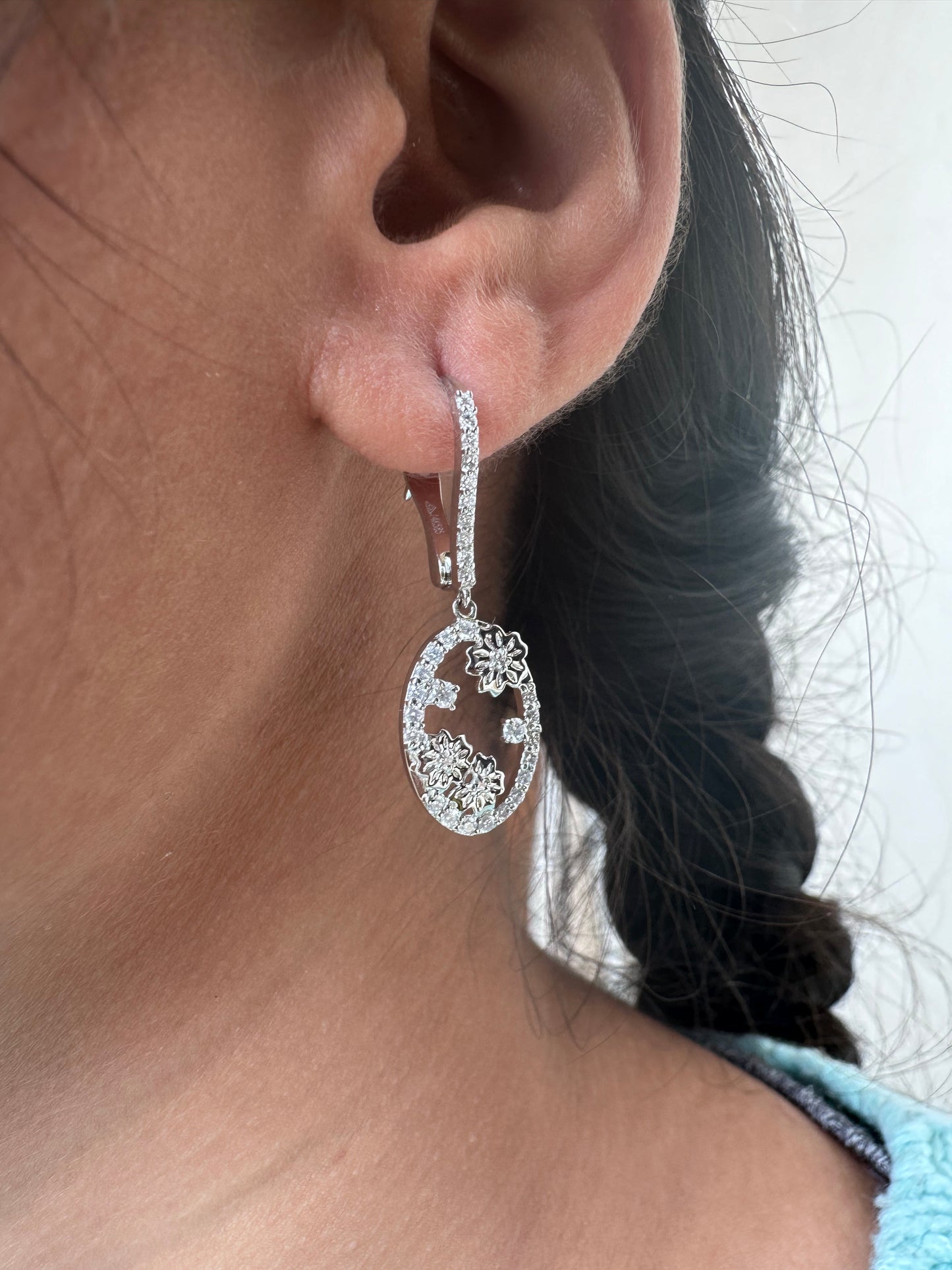 Dainty Diamond Dangle Drop Earrings 14k Gold