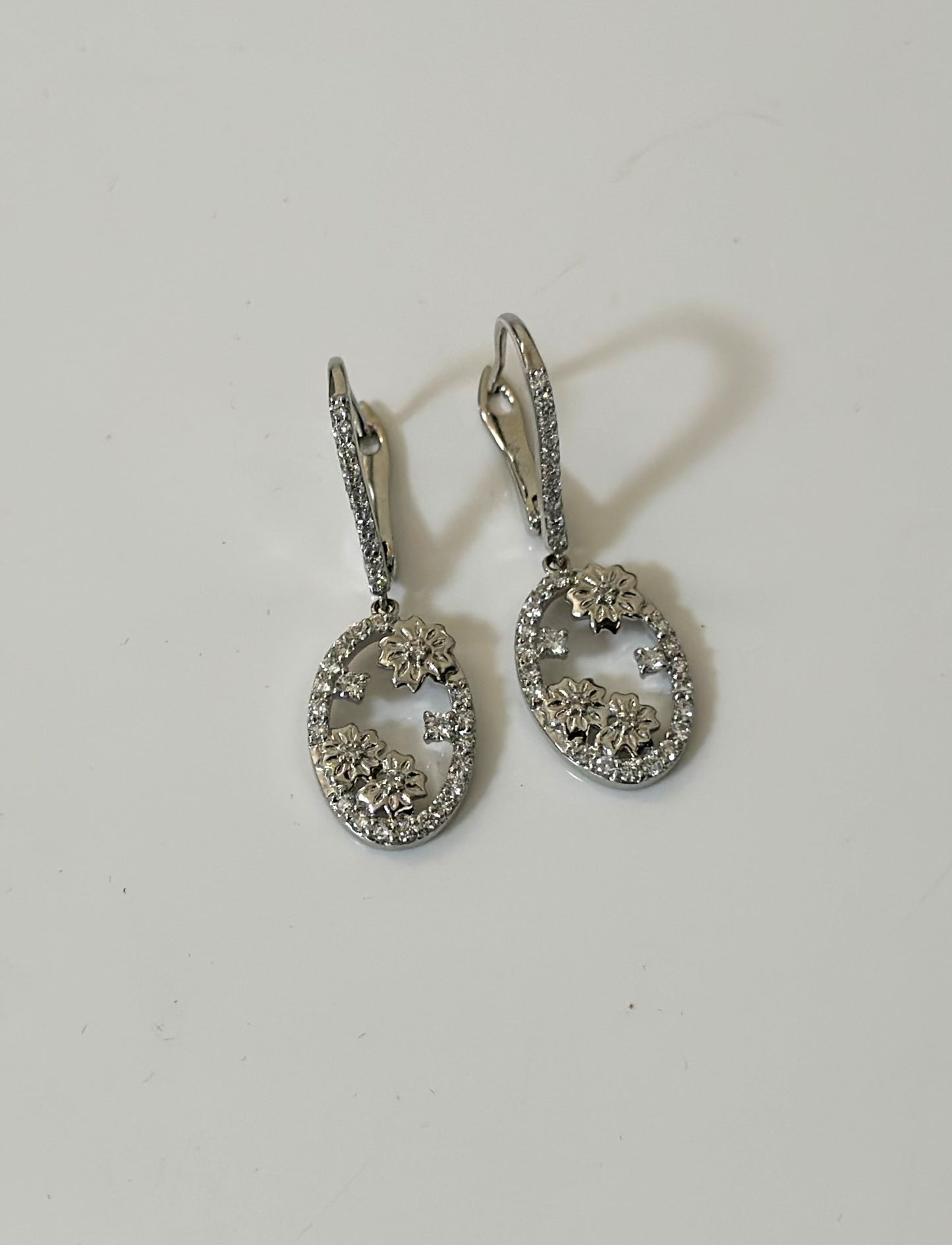 Dainty Diamond Dangle Drop Earrings 14k Gold