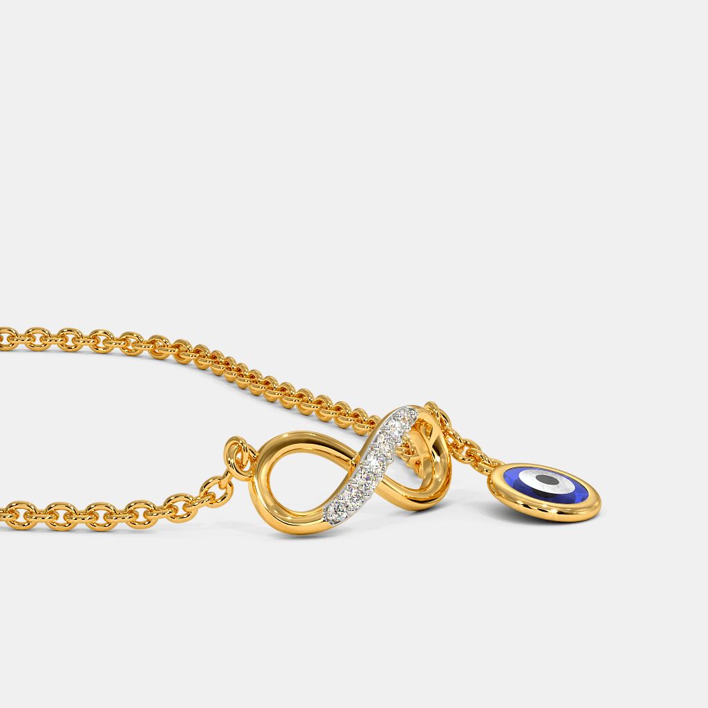 Yellow Gold Diamond Infinity Necklace