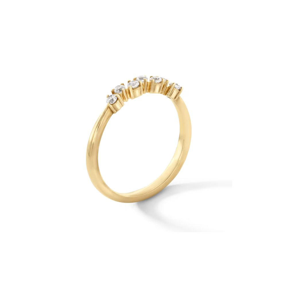 Diamond Zig-Zag Stackable Band Ring In 14K Gold
