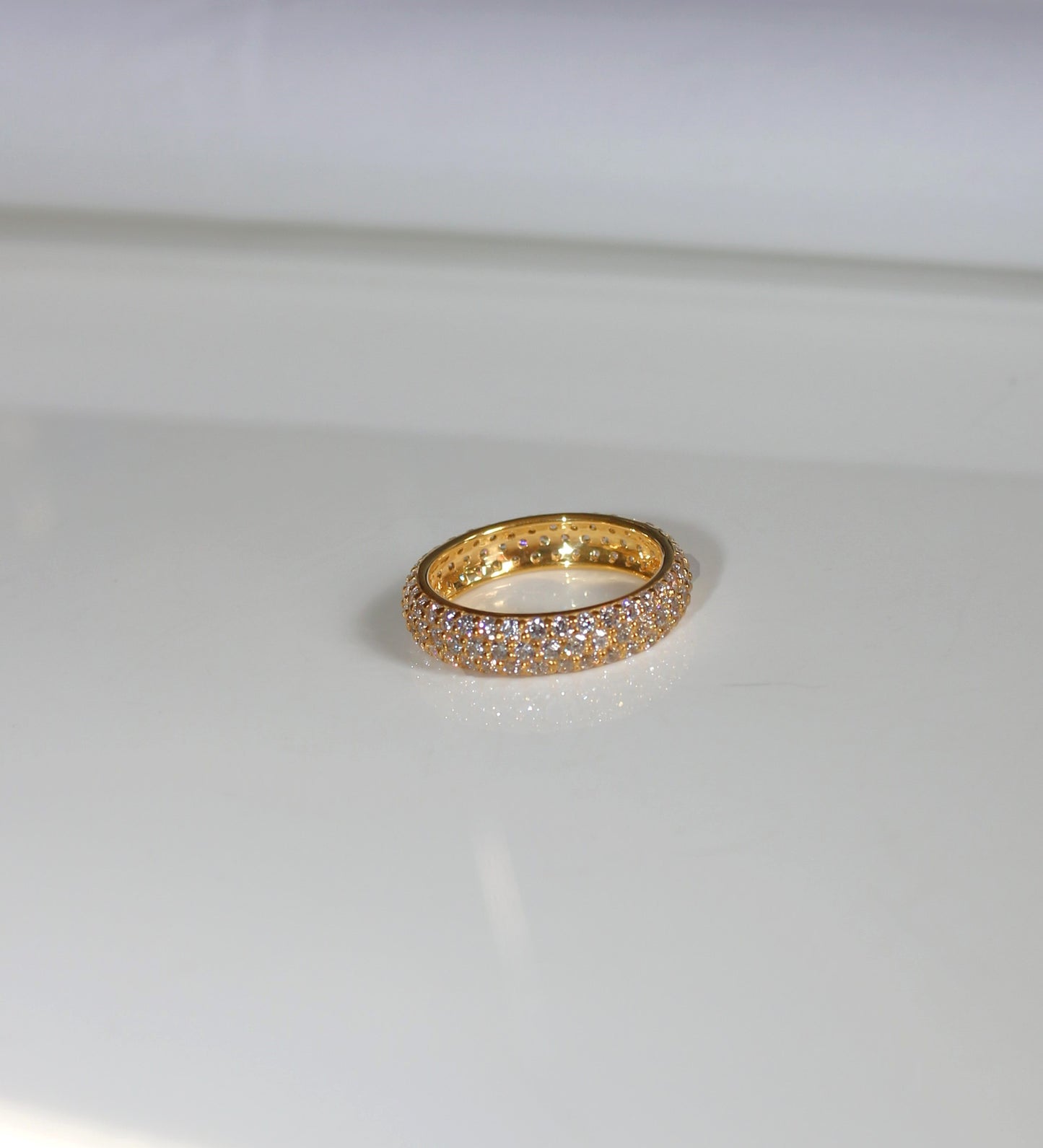 Dainty Pave Diamond Wide Band Ring