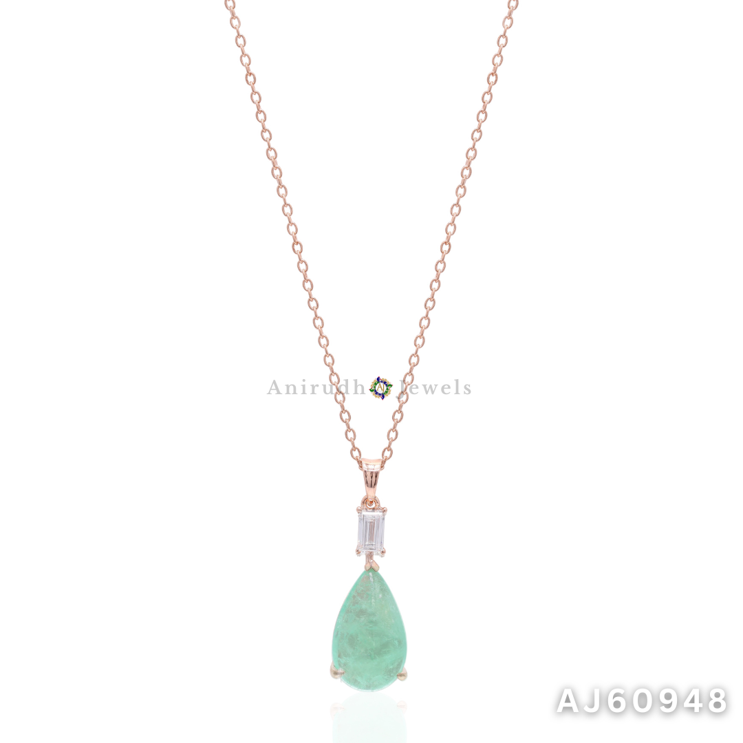 Garden Light Precious Emerald Pendant By Anirudh Jewels