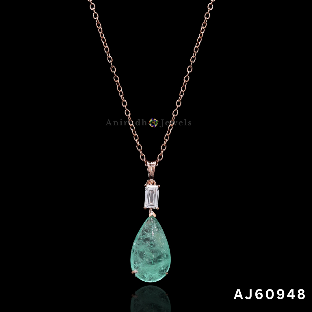 Garden Light Precious Emerald Pendant By Anirudh Jewels