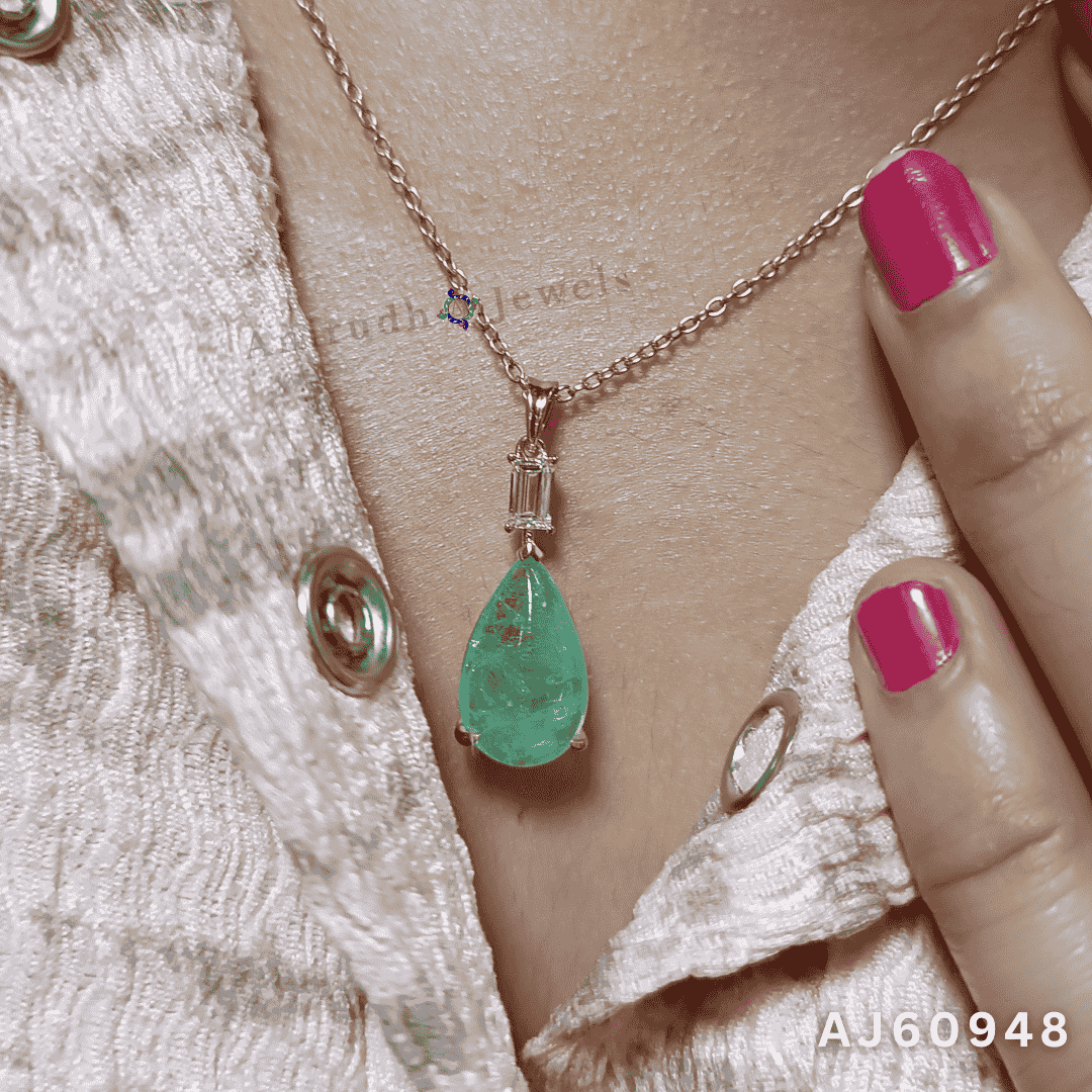 Garden Light Precious Emerald Pendant By Anirudh Jewels
