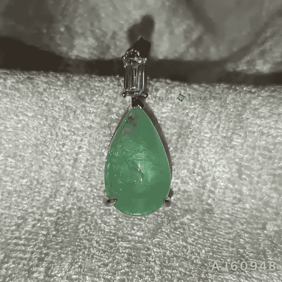 Garden Light Precious Emerald Pendant By Anirudh Jewels