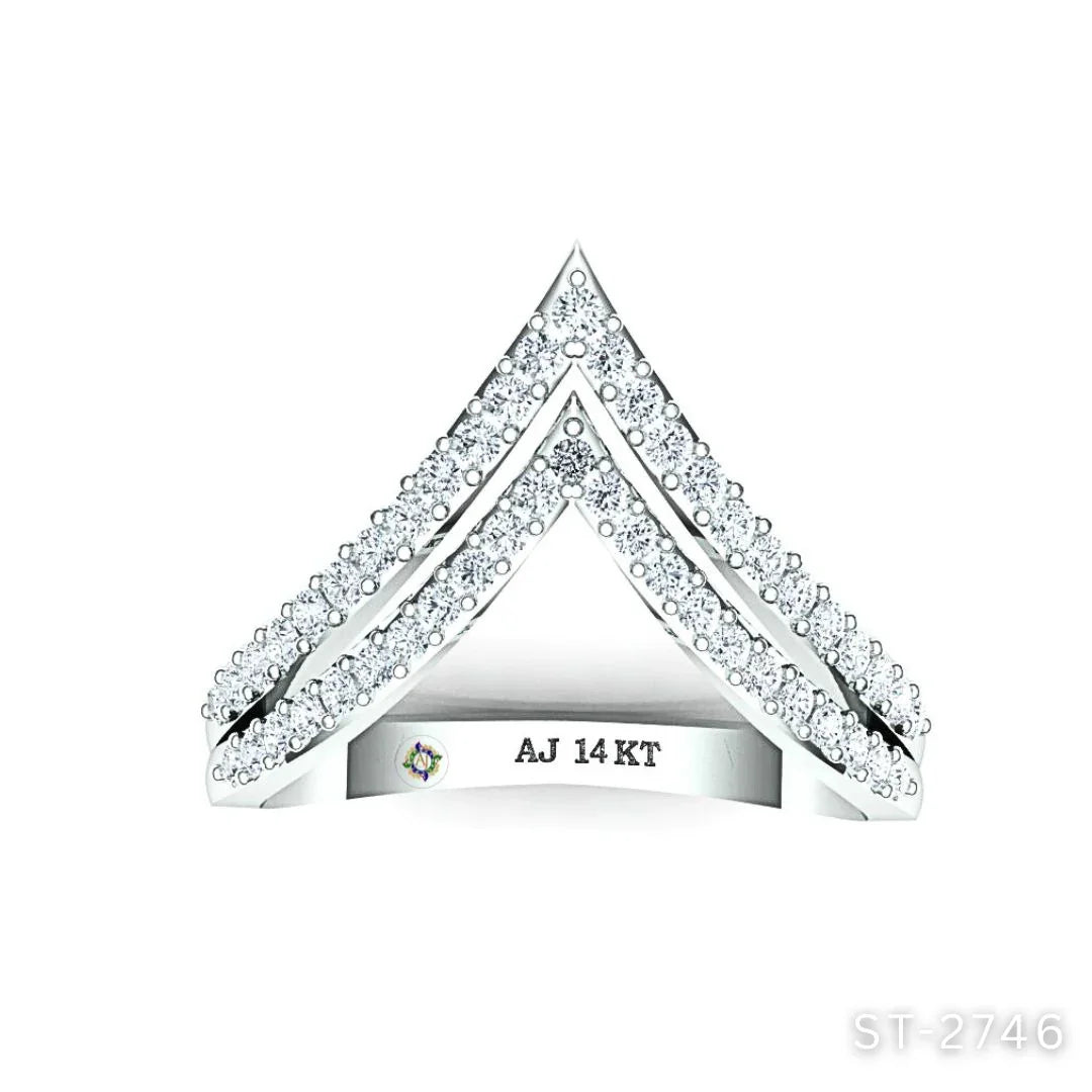 Double Layered Chevron Diamond Ring by Anirudh Jewels - Anirudh Jewels