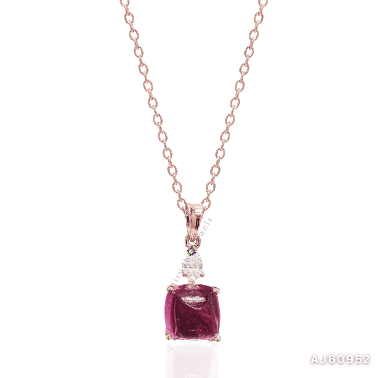 Elegant Ruby and Diamond Pendant By Anirudh Jewels