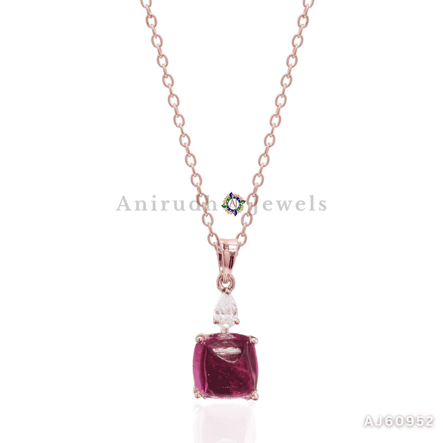 Elegant Ruby and Diamond Pendant By Anirudh Jewels