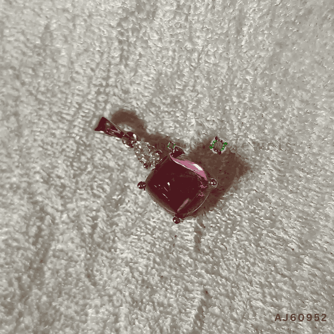 Elegant Ruby and Diamond Pendant By Anirudh Jewels