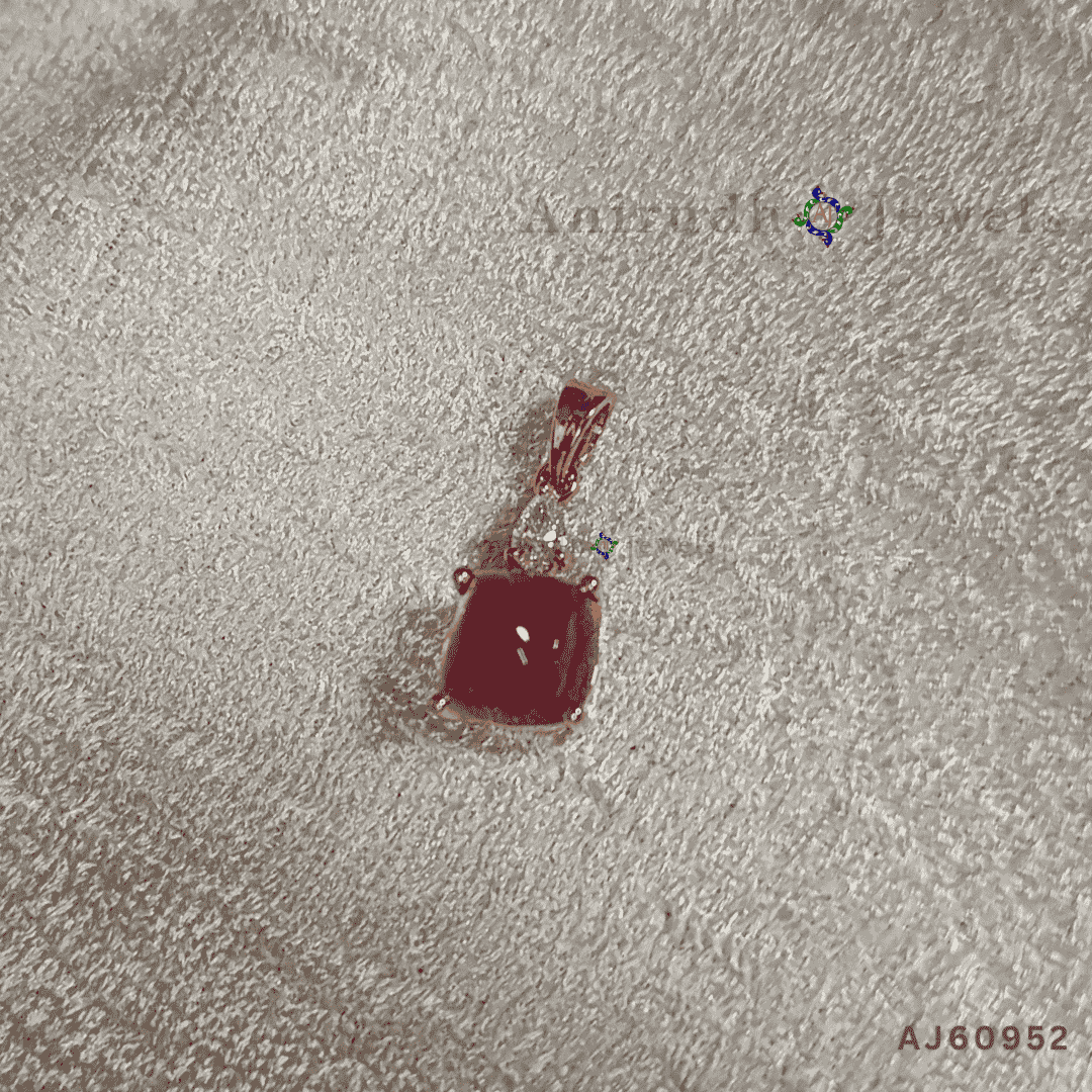 Elegant Ruby and Diamond Pendant By Anirudh Jewels