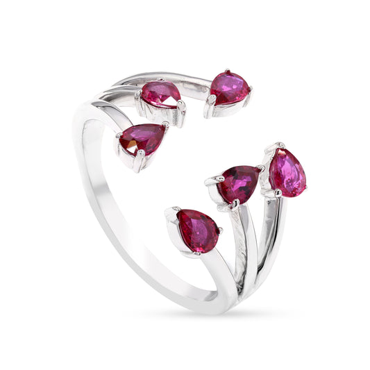 Ruby Gemstone Open Wrap Ring 14K Gold