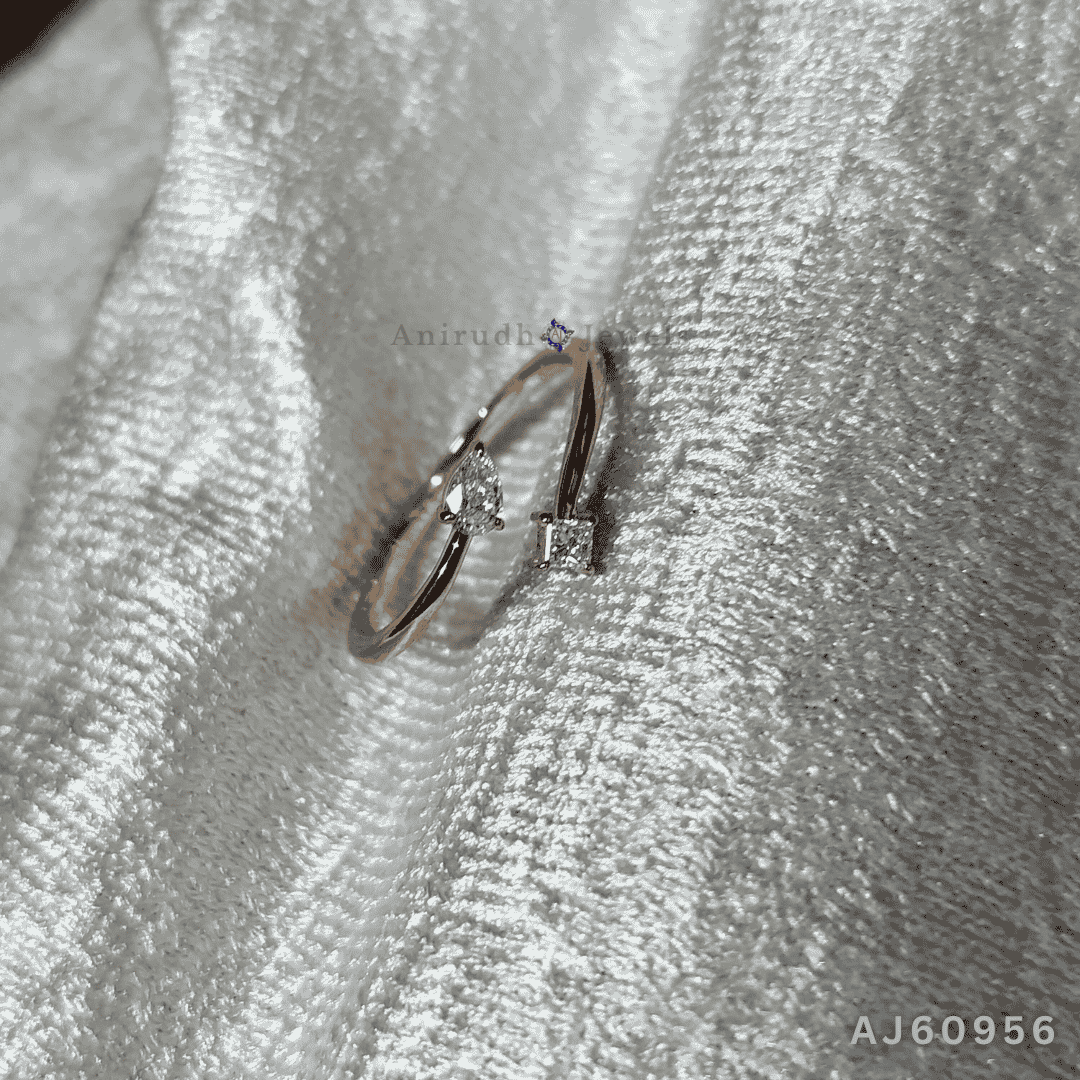Pear & Princess Cut Open Diamond Ring By Anirudh Jewels