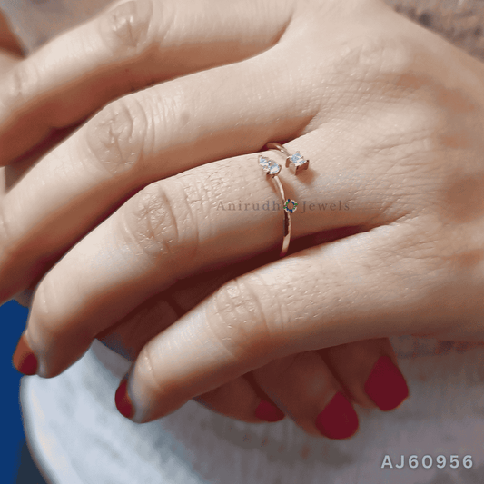Pear & Princess Cut Open Diamond Ring By Anirudh Jewels
