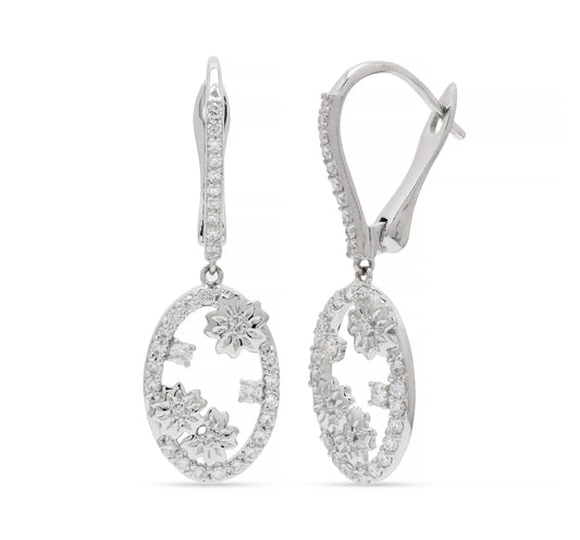 Dainty Diamond Dangle Drop Earrings 14k Gold