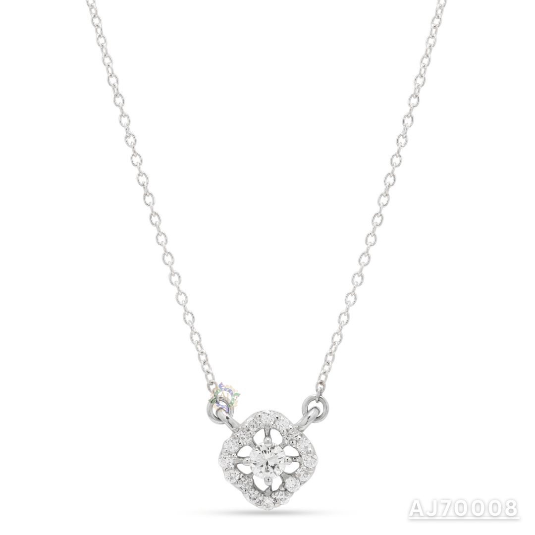 Floral Diamond Halo Pendant By Anirudh Jewels