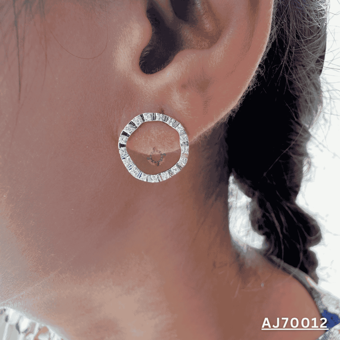 Twilight Loop Diamond Earrings by Anirudh Jewels