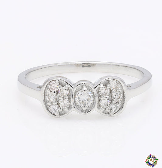 Gold Ribbon Bow Engagement Ring
