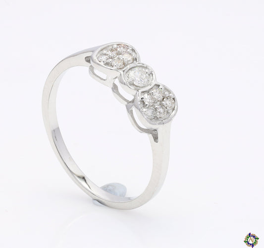 Gold Ribbon Bow Engagement Ring