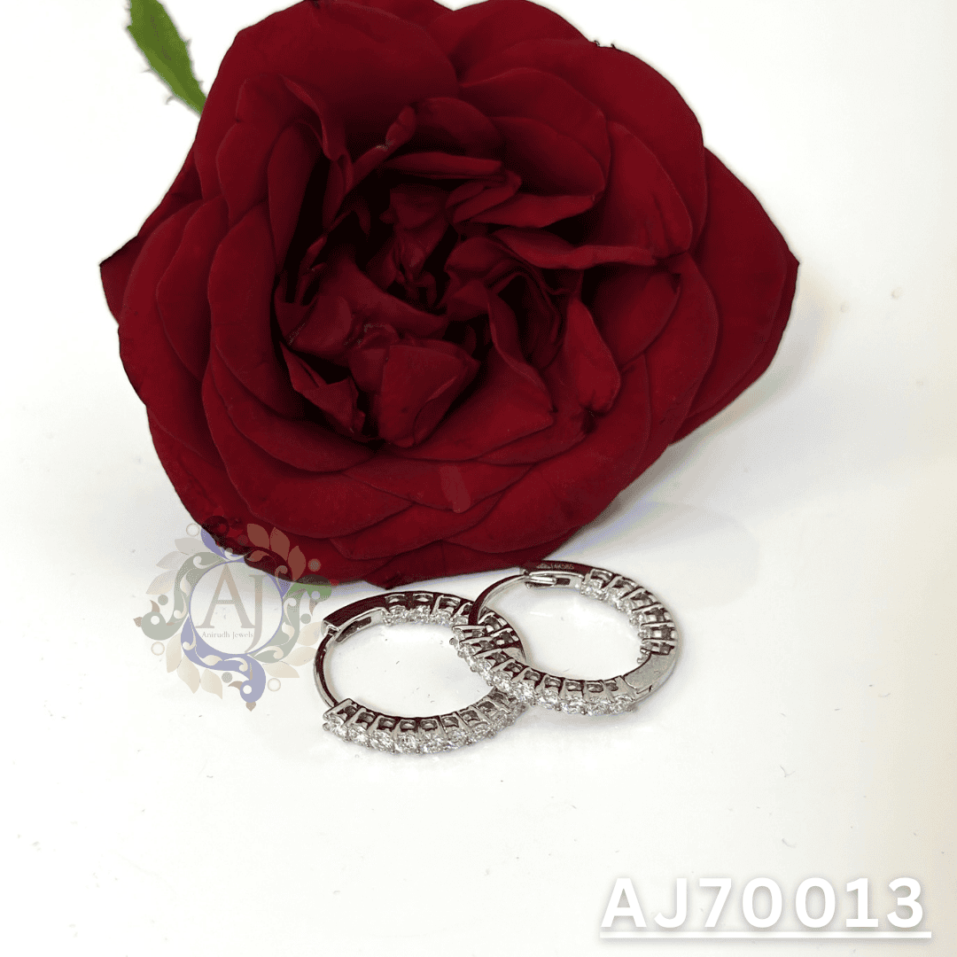 Eternal Spark Diamond Hoops by Anirudh Jewels