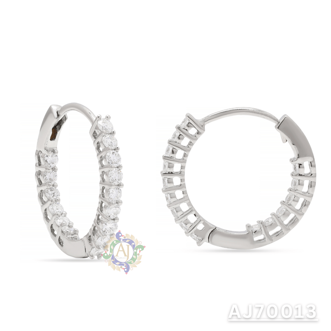 Eternal Spark Diamond Hoops by Anirudh Jewels
