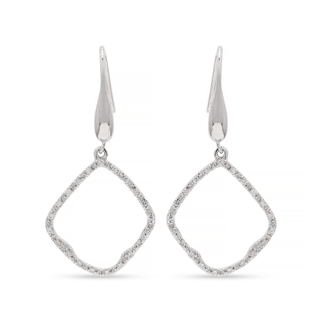 Petite Wave Diamond Drop Earrings by Anirudh Jewels