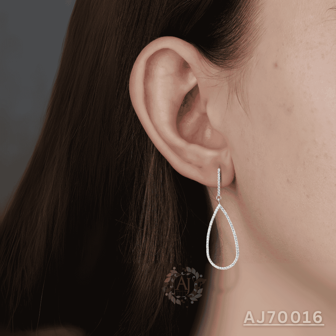 Teardrop Radiance Diamond Earrings by Anirudh Jewels