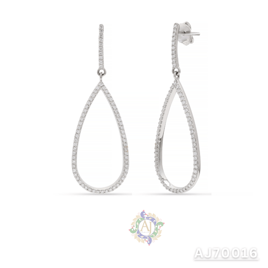 Teardrop Radiance Diamond Drop Earrings by Anirudh Jewel